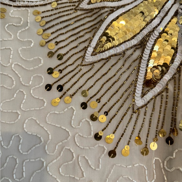 Laurence Kazar Gold and Cream Sequin Blouse NWT - Picture 4 of 4